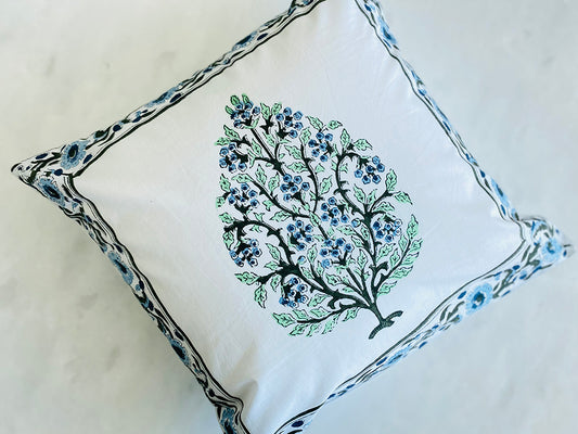 Blue Green Cotton Cushion Cover - Set of 2