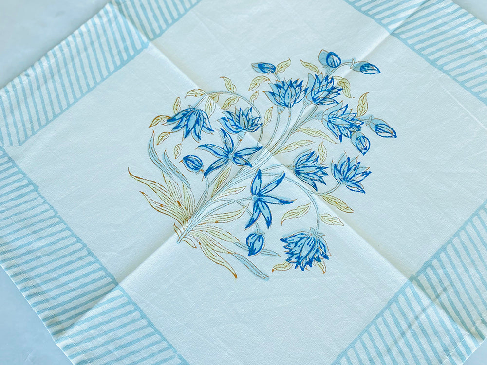 Blue Olive Green Placemat Napkin Set