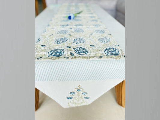Blue Olive Green Table Runner