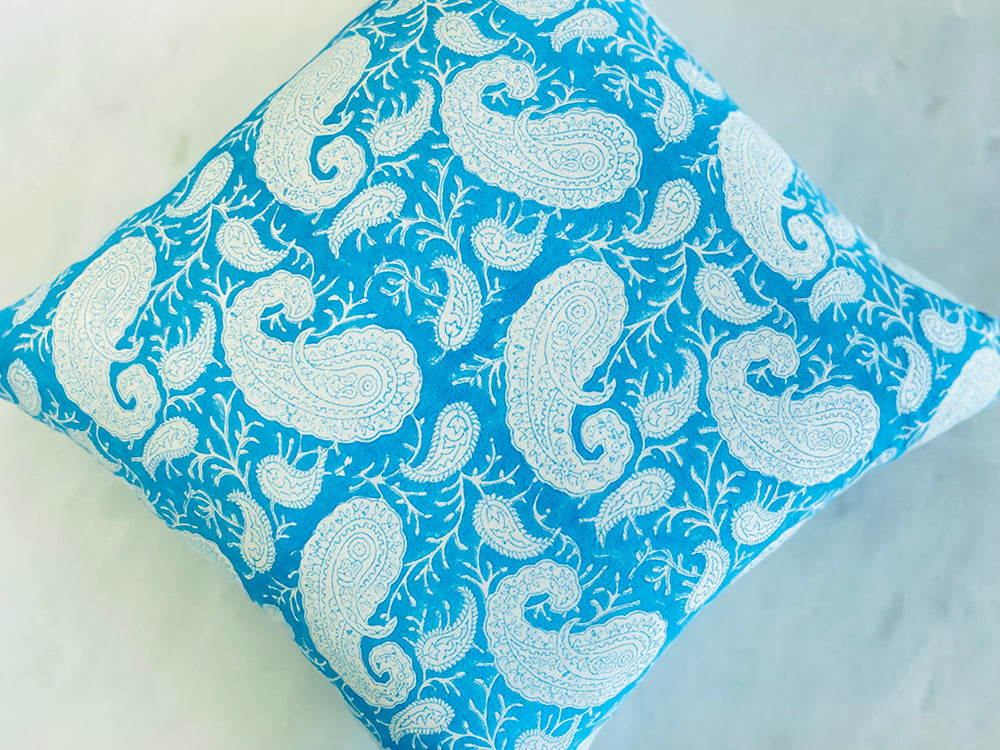 Blue Paisley Cushion Cover - Set of 2