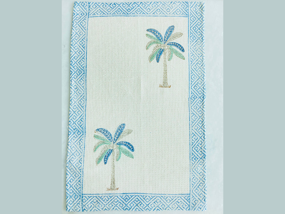 Blue Palms Hand Towel - Set of 2
