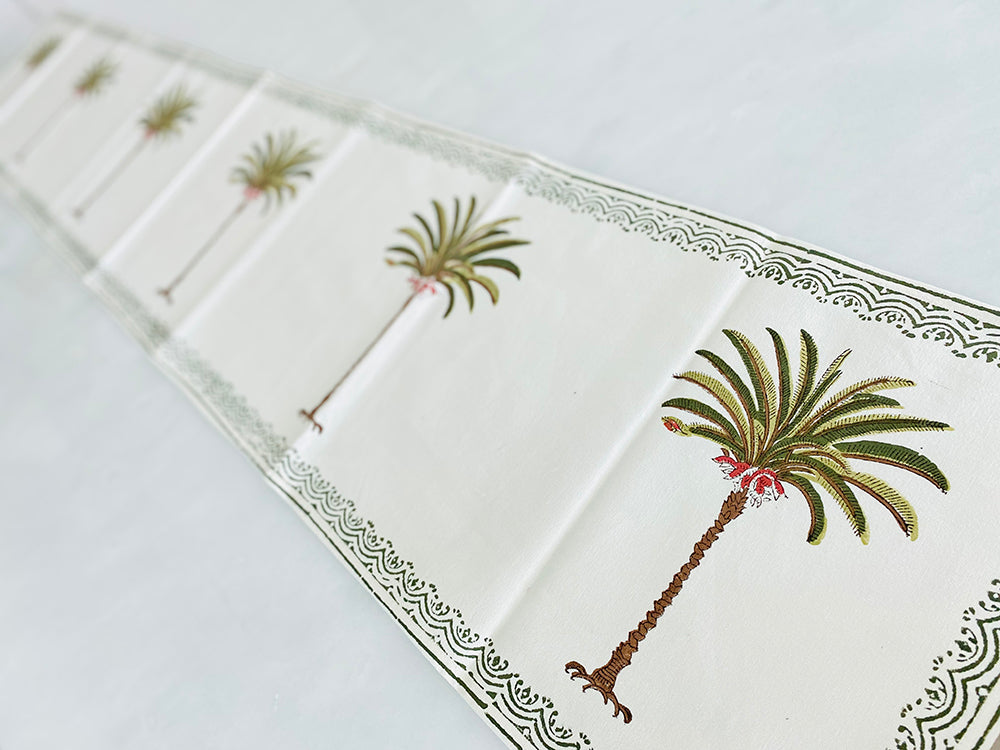 Green Palm Table Runner