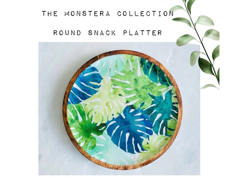 Monstera Round Snack Platter