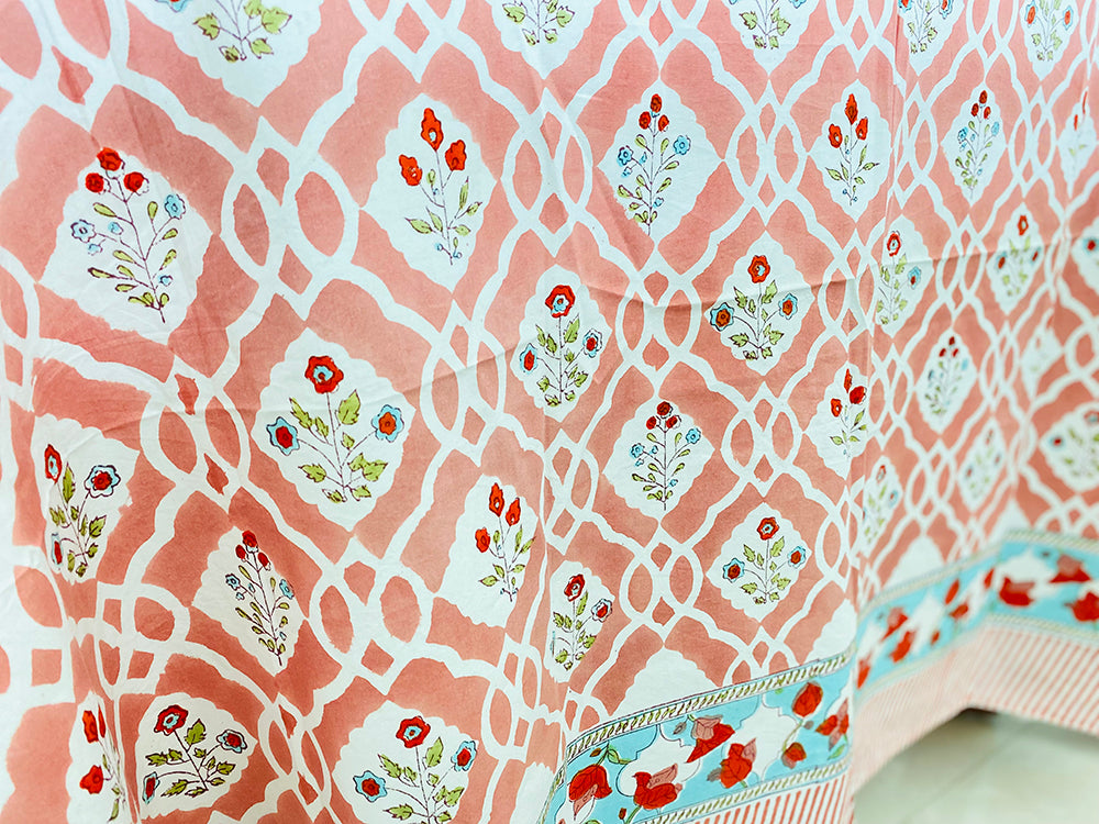Mughal Jaal Peach Tablecloth