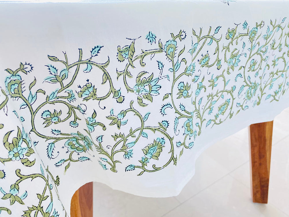 Paradise Bird Teal Tablecloth