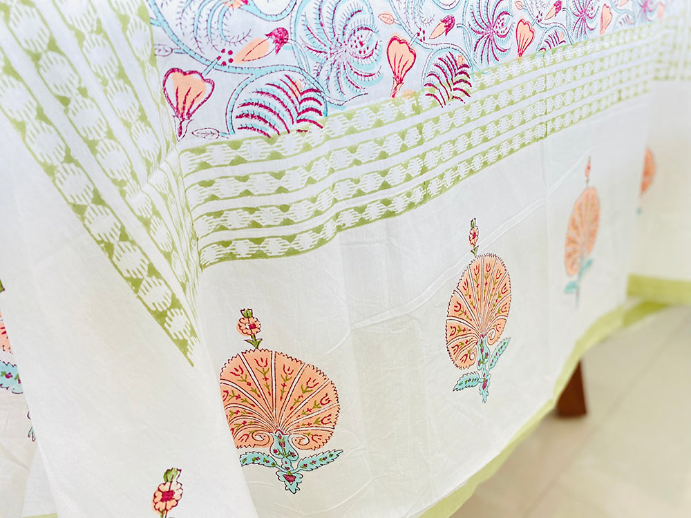 Peach Morpankh Jaal Tablecloth