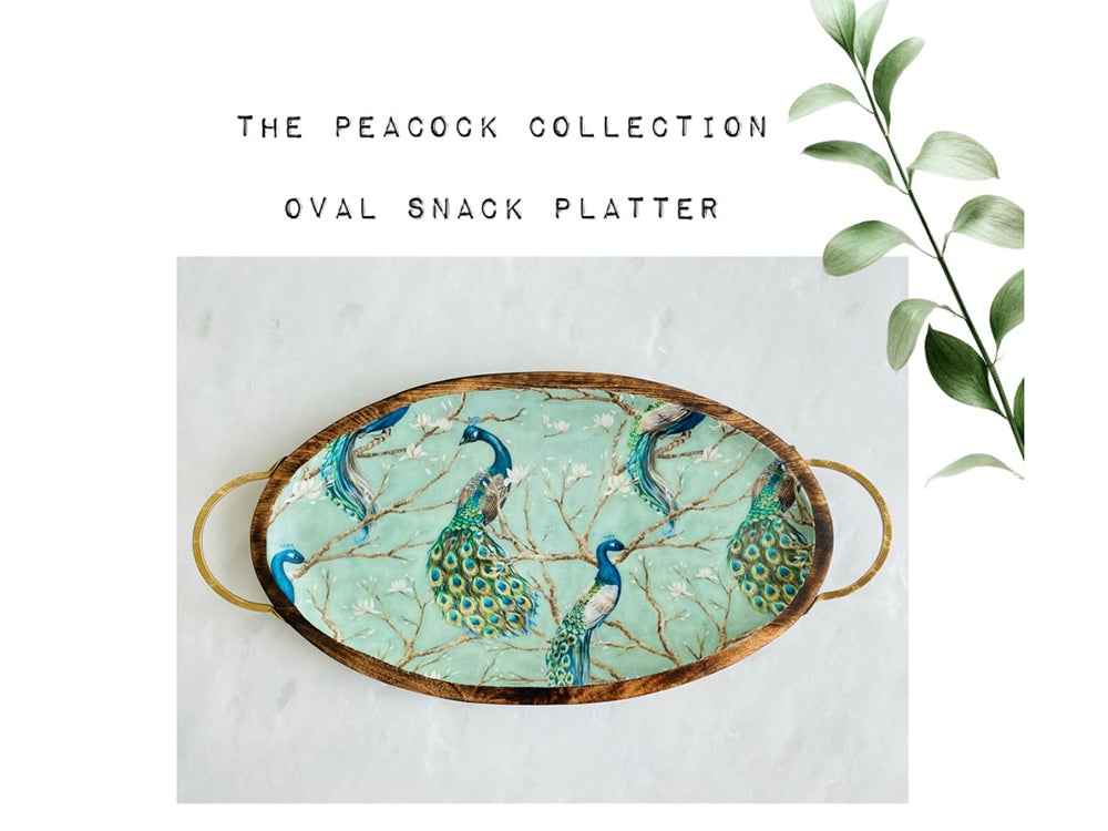 Peacock Oval Snack Platter