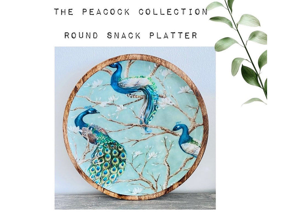 Peacock Round Snack Platter