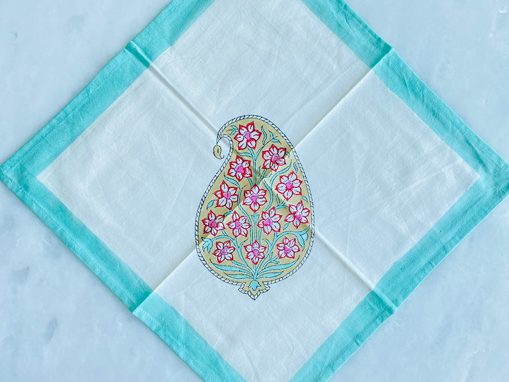 Pink Floral Paisley Placemat Napkin Set
