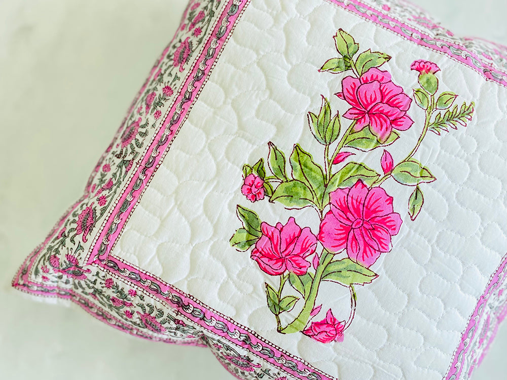 Pink Mughal Boota Cushion Cover - Set of 2