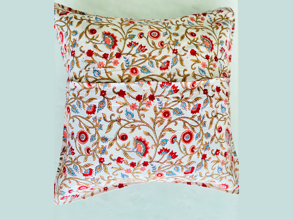 Red Floral Cushion Cover - Set of 2
