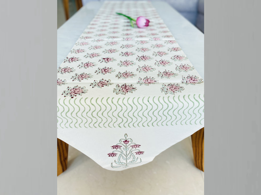 Teal Pink Booti Table Runner