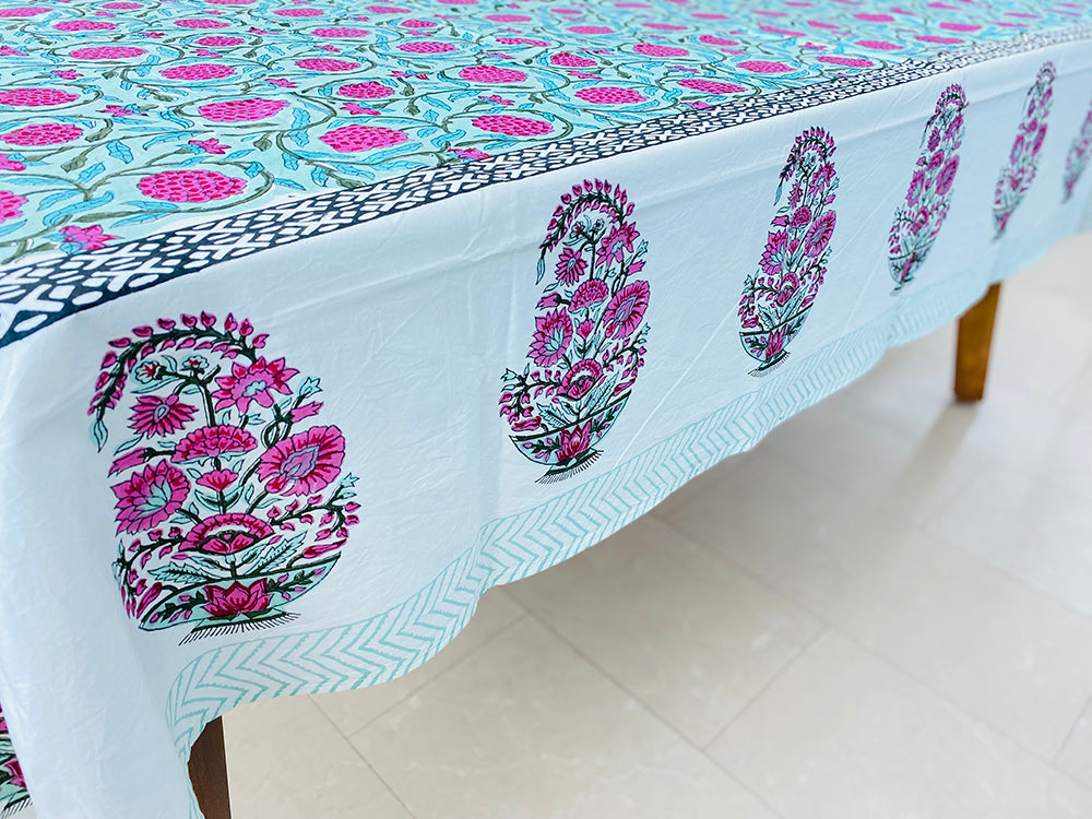 Teal Raspberry Tablecloth