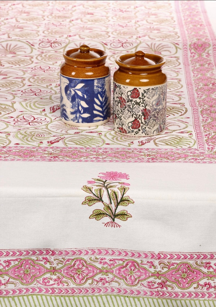Pink Floral Tablecloth