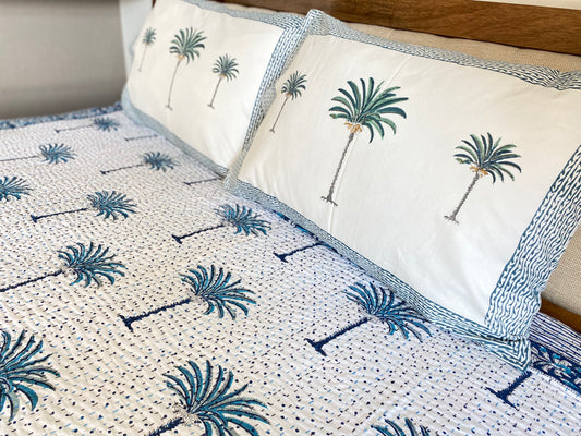 Blue Palms Pillow Cases