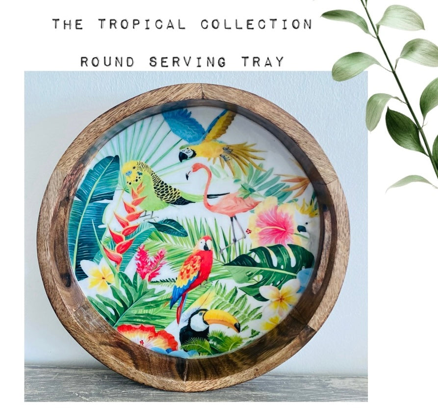 Tropical Round Serving Tray