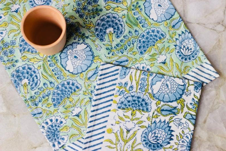 Evergreen Blue Placemat Napkin Set