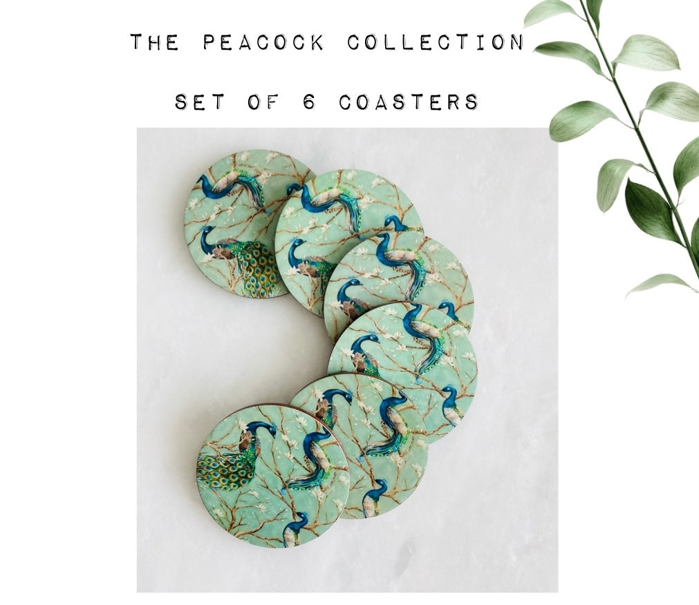 Peacock Coaster Set