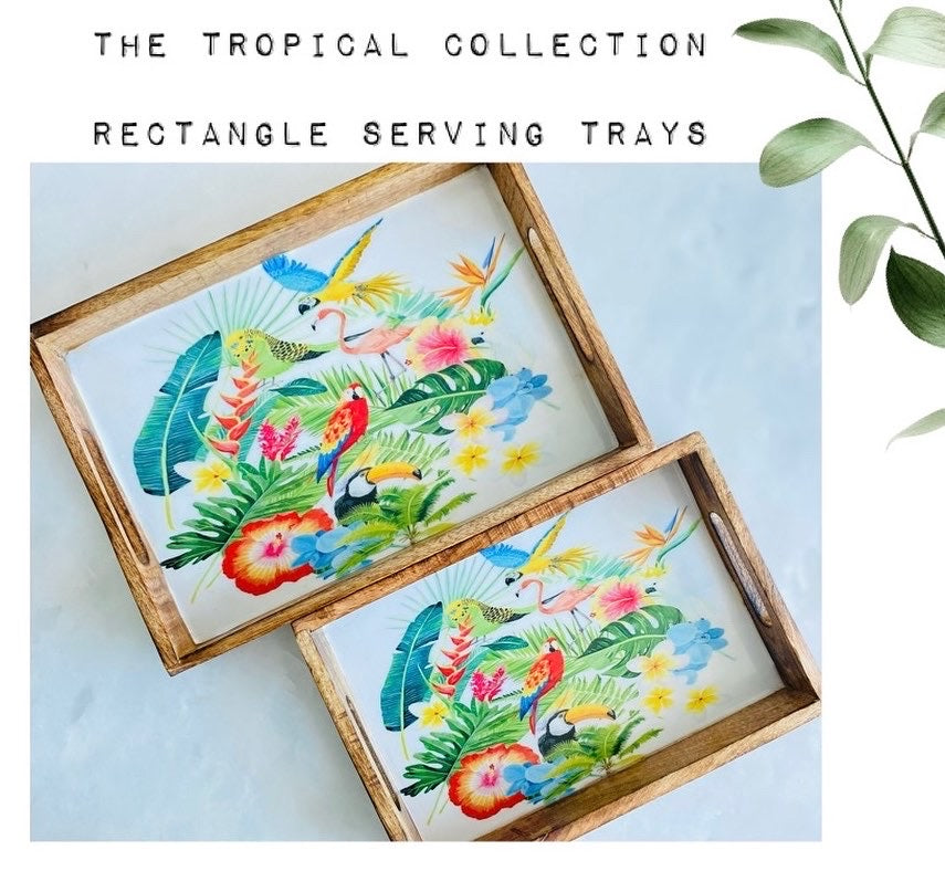 Tropical Rectangle Serving Trays