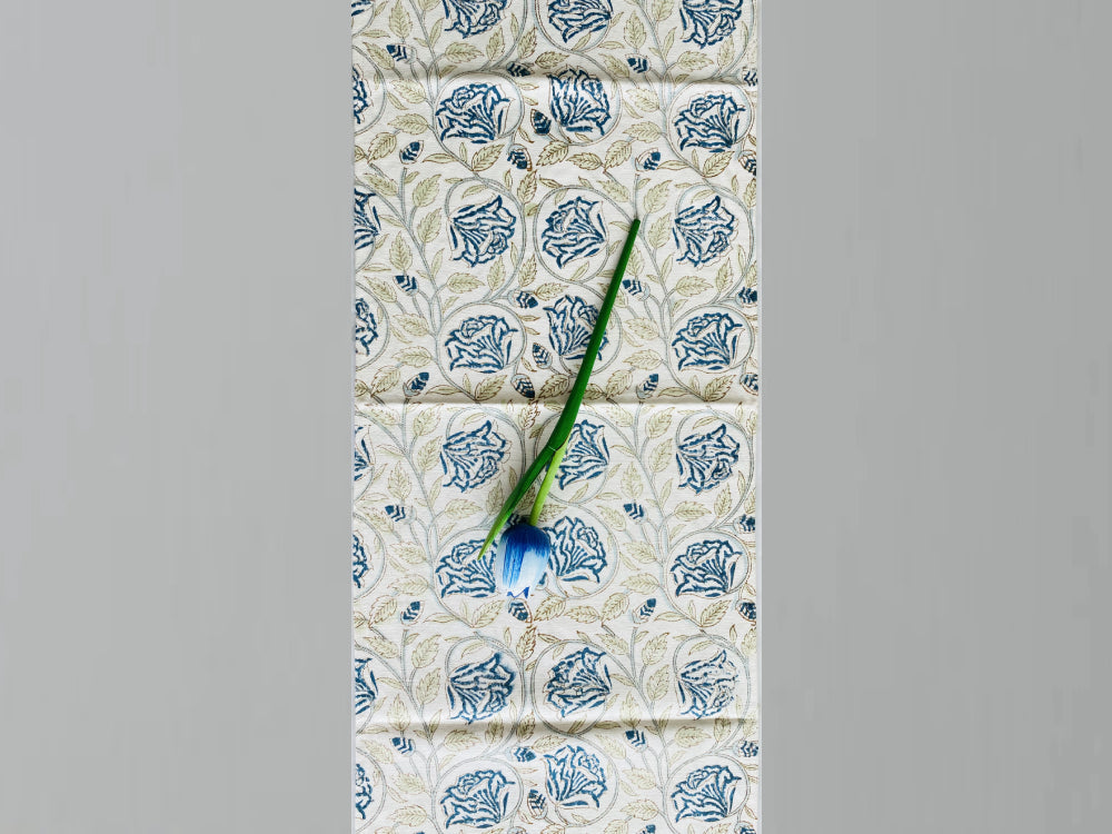 Blue Olive Green Table Runner