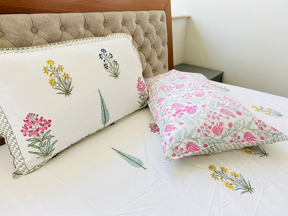Colorful Mughal Motifs Bedsheet Set
