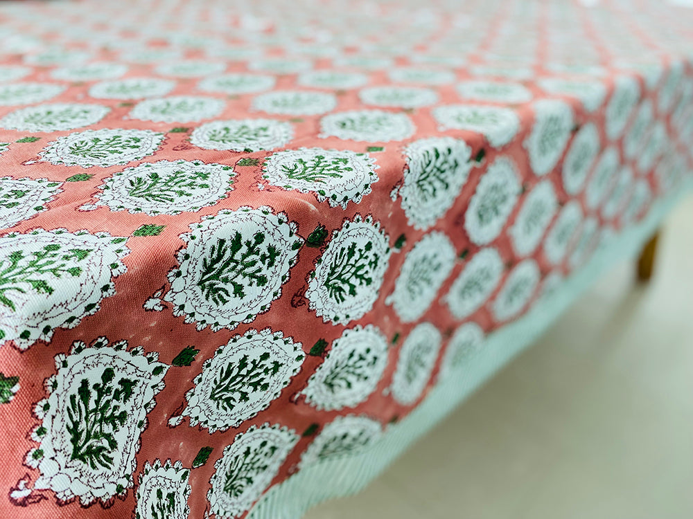 Maroon Green Jaal Tablecloth