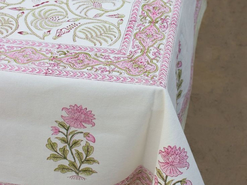 Pink Floral Tablecloth