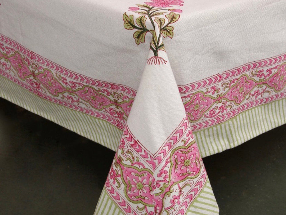 Pink Floral Tablecloth