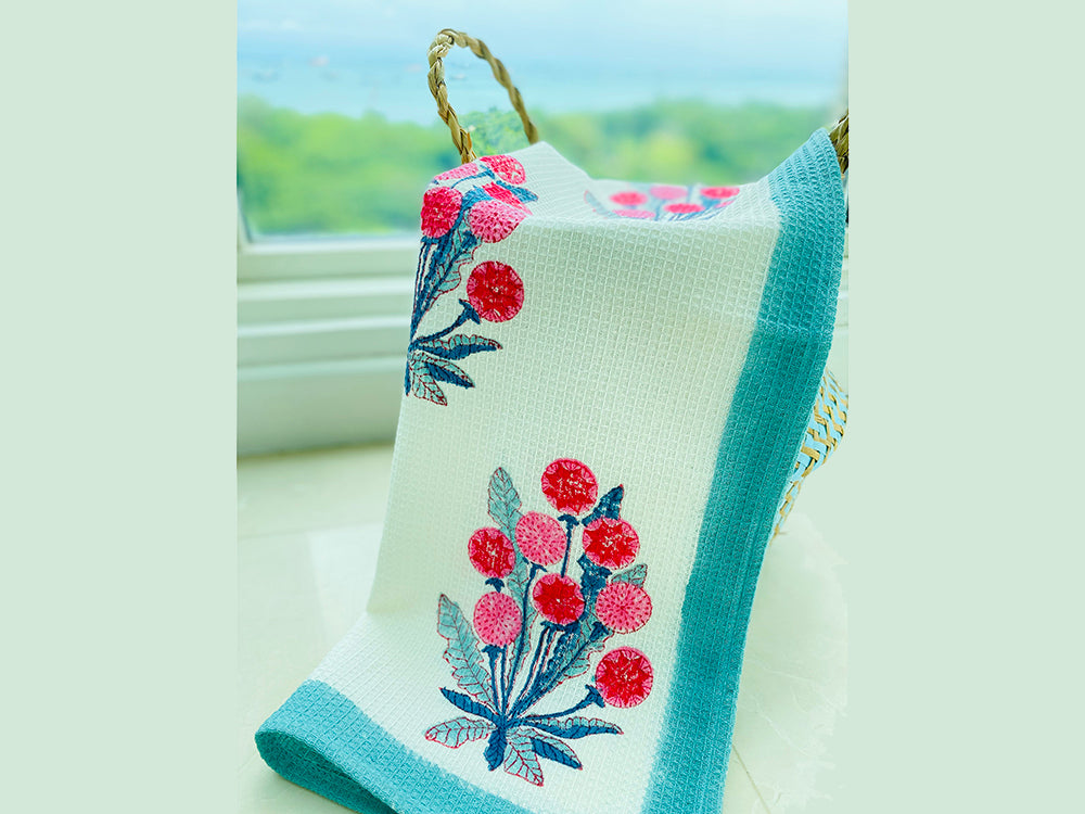 Pink Poppy Hand Towel - Set of 2