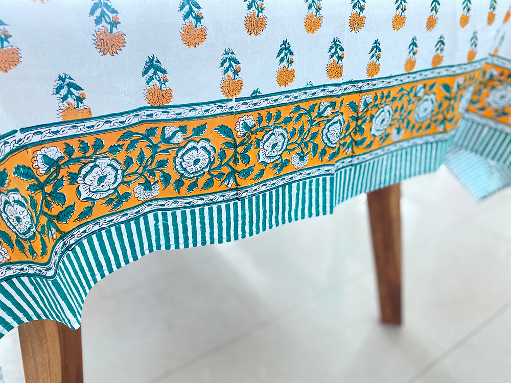 Yellow Booti 6 seater Tablecloth