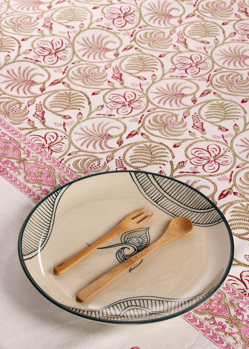 Pink Floral Tablecloth