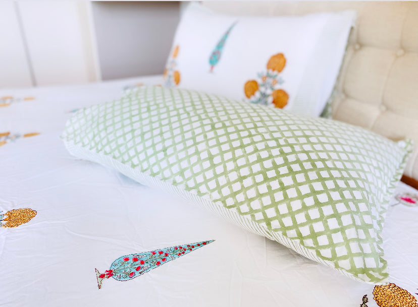 Yellow Boota Cypress Motifs Bedsheet set